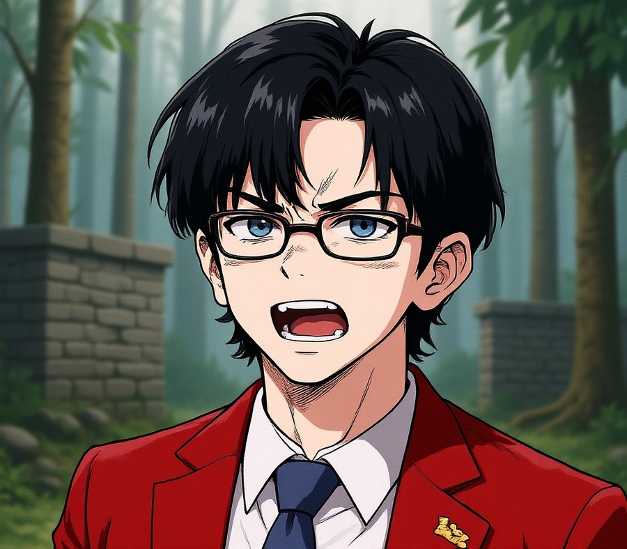 A close-up generated panel of a character wincing in pain