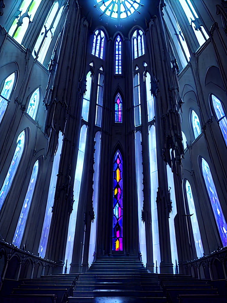 Gothic cathedral interior with stained glass — generated by this MCP server