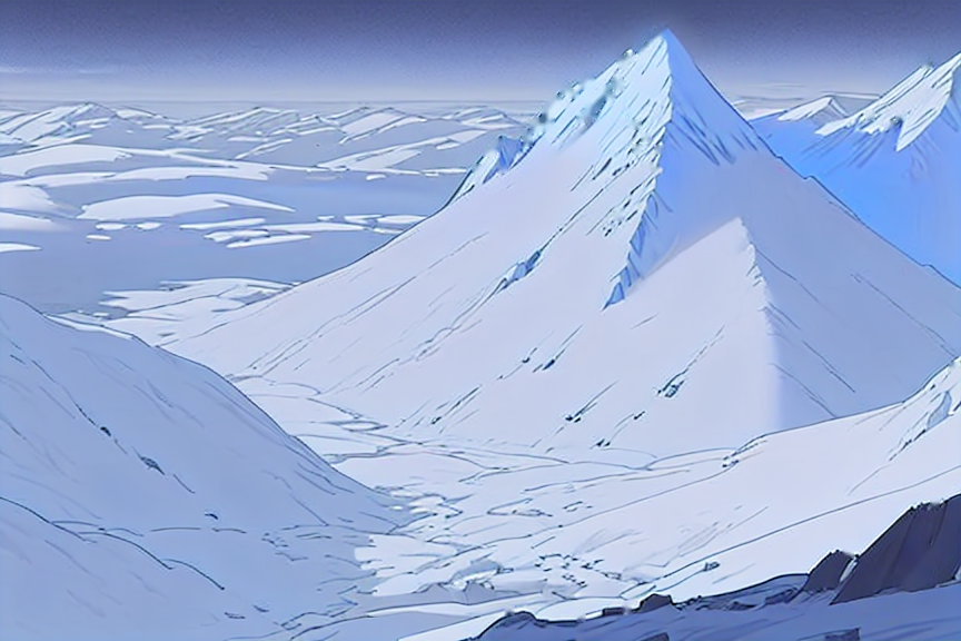 Icy mountain vista